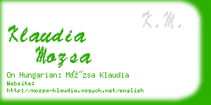 klaudia mozsa business card